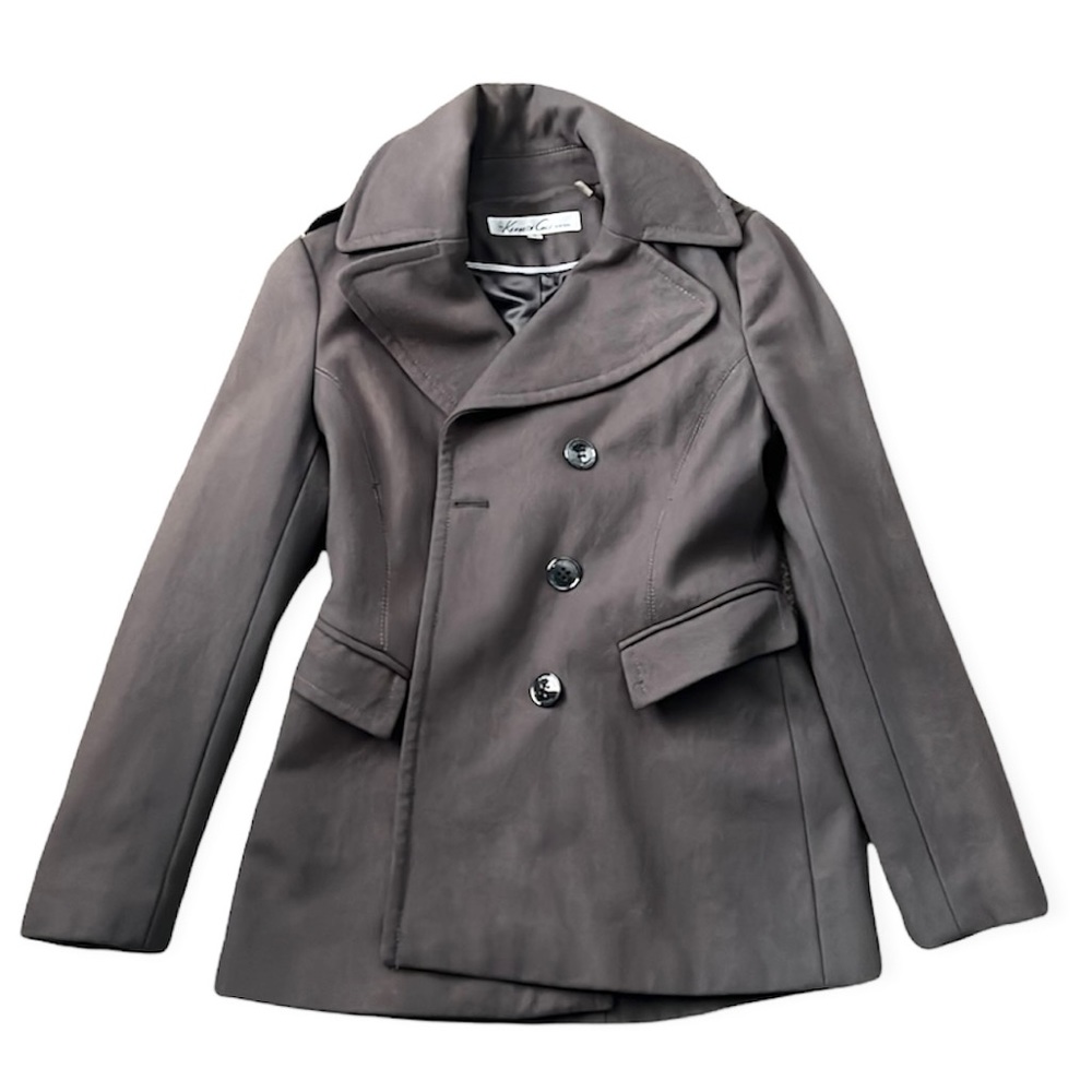 Kenneth Cole New York Womens Size 6 Taupe Winter Pea Coat